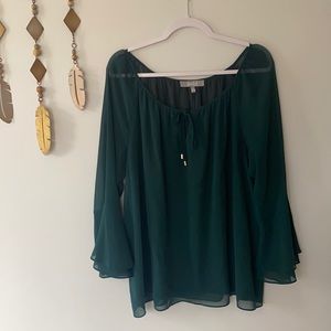 Size XL lightly worn sheer sleeves Forrest green